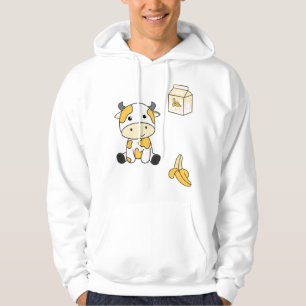Kuh Banane Kawaii Retro Japanische Bananen Kühe Hoodie