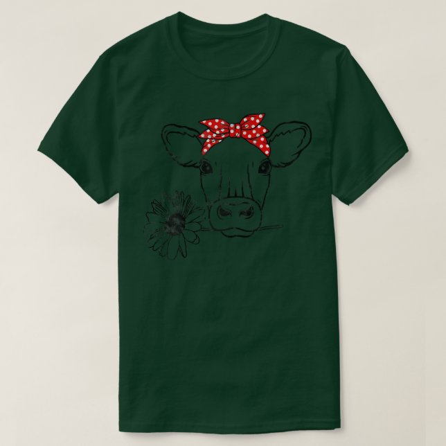Kuh Bandana Daisy Blume Bauer Kuh Lover Not T-Shirt (Design vorne)