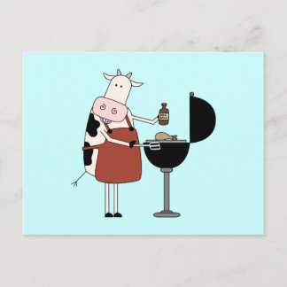 Kuh Barbeque Tshirts und Geschenke Postkarte