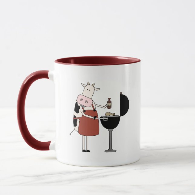 Kuh Barbeque Tshirts und Geschenke Tasse (Links)
