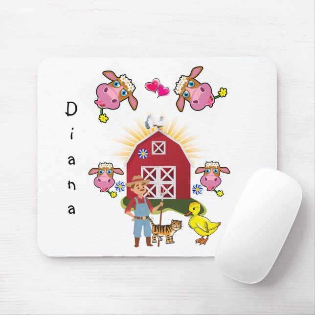 Kuh Bauer Gelbe Enten Maus Pad! Mousepad (Mit Mouse)