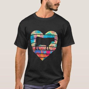 Kuh Bauer Retro Vintage Bauernhoftiere Malerei T-Shirt