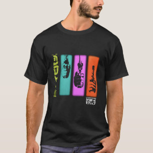 Kuh Bebop Hand Gun farbenfrohe Panels T-Shirt
