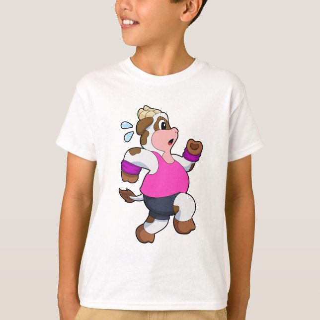 Kuh beim Laufen T-Shirt (Vorderseite)