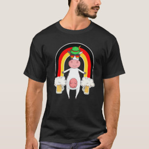 Kuh Bier Oktoberfest Prost Deutsche Flagge T-Shirt