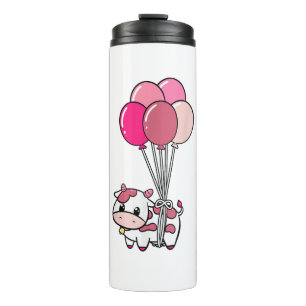 Kuh Birthday Balloon Thema Party Bauer Bday Cattl Thermosbecher