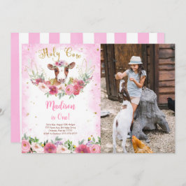 Kuh Birthday Foto Einladung