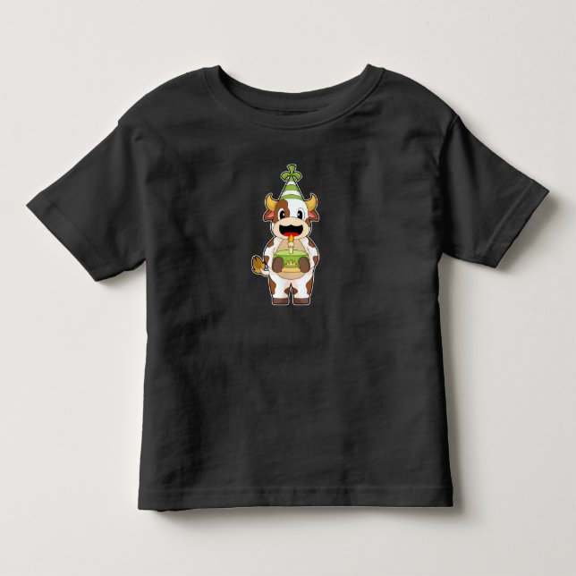 Kuh Birthday Party hat Kleinkind T-shirt (Vorderseite)
