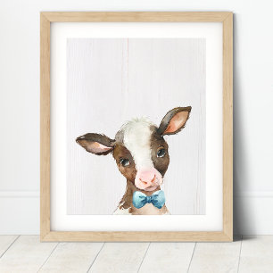 Kuh Bowtie Farm Kinderzimmer Kunst drucken Poster