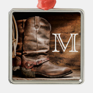 Kuh Boy Boots Spur Count Monogram Initial Ornament