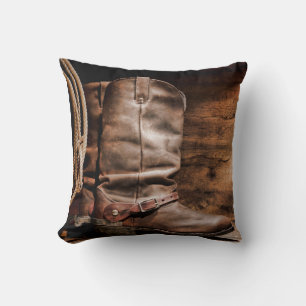 Kuh Boy Stiefel Spur Country Rope Throw Couch Kiss Kissen