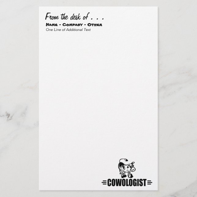 Kuh Briefpapier (Vorderseite)