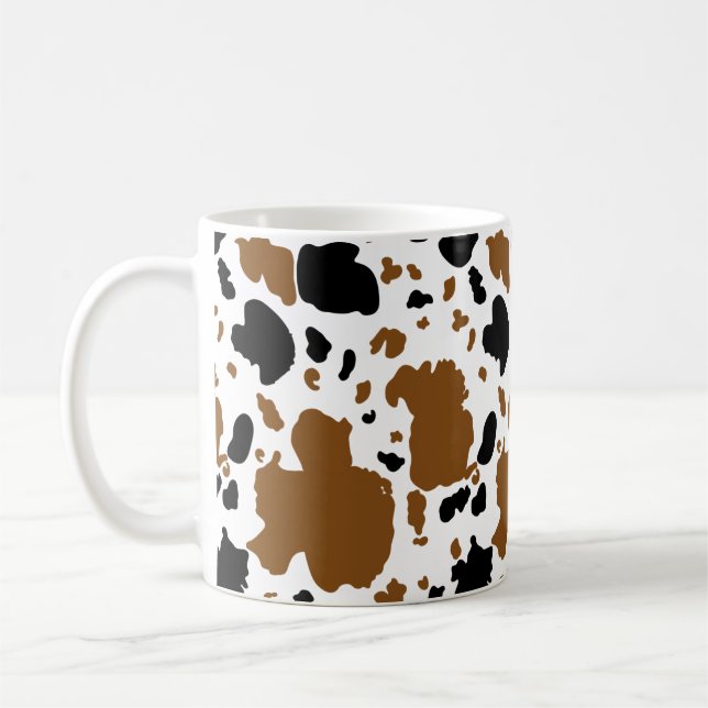 Kuh Brown & Black Print Kaffeetasse (Links)