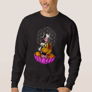 Kuh Buddha Zen Yoga Meditation Hindu Blume Lif Sweatshirt