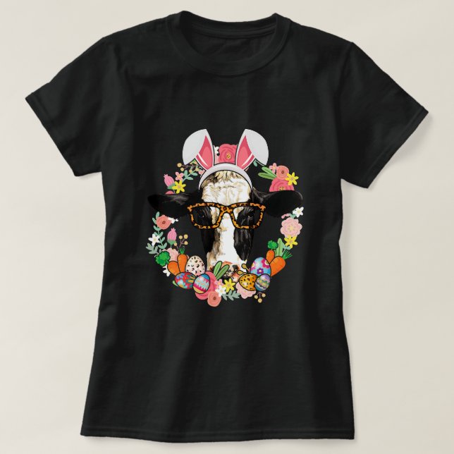 Kuh Bunny Oars Happy Oster Bauer T-Shirt (Design vorne)