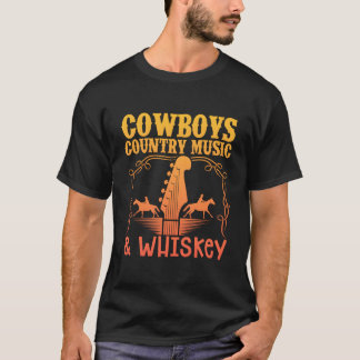 Kuh Country Musik und Whiskey Western Country T-Shirt