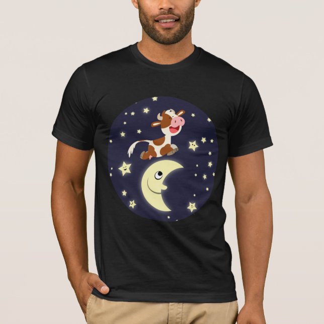 Kuh des niedlichen Cartoon, die über den T - Shirt (Vorderseite)