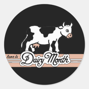 Kuh des Retro-Milchmonats 1950 Runder Aufkleber