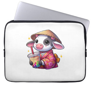 Kuh Drink Blase Tee Japanischer Kimono _1 Laptopschutzhülle