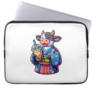 Kuh Drink Bubble Tee Japanischer Kimono _2 Laptopschutzhülle