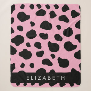 Kuh-Druck, Kuh-Spots, rosa Kuh, Ihr Name Sherpadecke