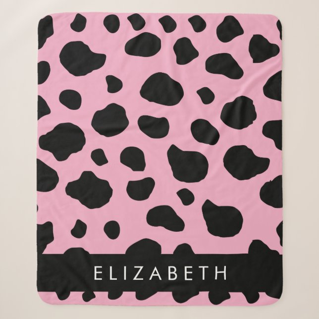 Kuh-Druck, Kuh-Spots, rosa Kuh, Ihr Name Sherpadecke (Vorderseite)