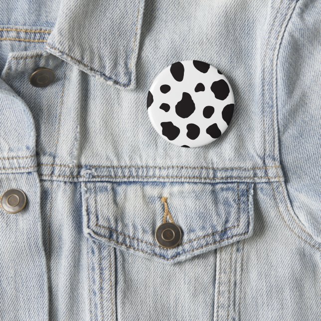 Kuh-Druck, Kuhmuster, Kuh-Spots, schwarz-weiß Button (Beispiel)
