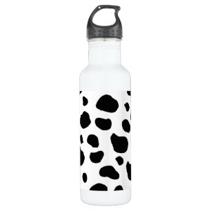 Kuh-Druck, Kuhmuster, Kuh-Spots, schwarz-weiß Edelstahlflasche