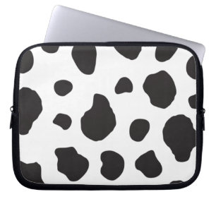 Kuh-Druck, Kuhmuster, Kuh-Spots, schwarz-weiß Laptopschutzhülle