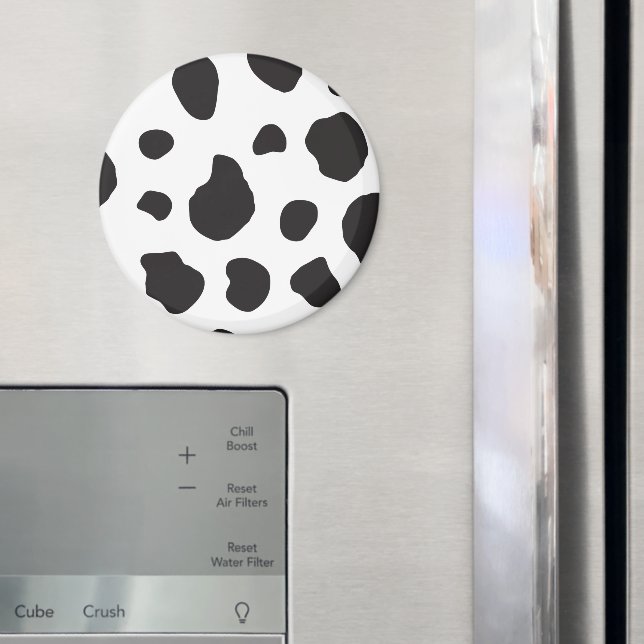 Kuh-Druck, Kuhmuster, Kuh-Spots, schwarz-weiß Magnet (In Situ (Kühlschrank))