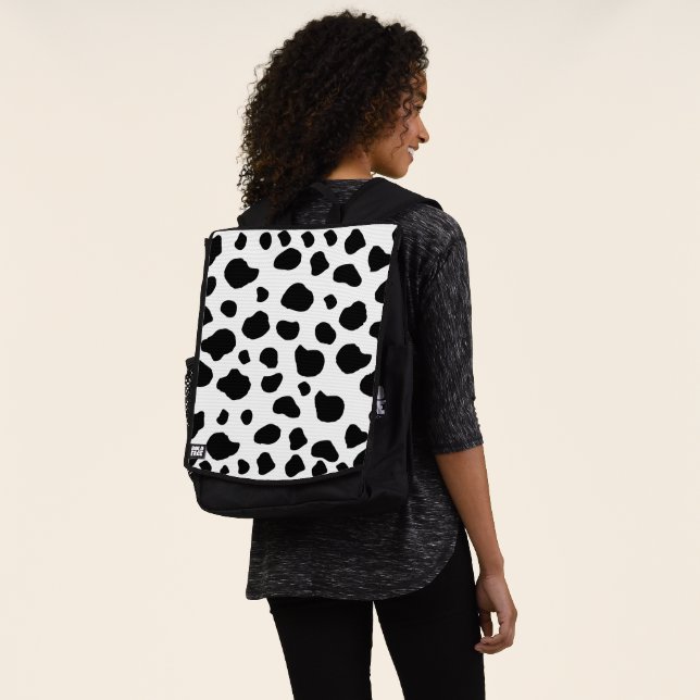 Kuh-Druck, Kuhmuster, Kuh-Spots, schwarz-weiß Rucksack (Ausgewaschen)