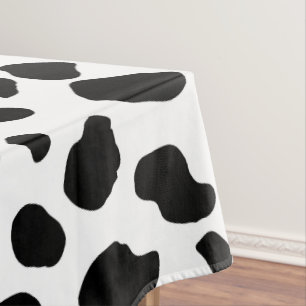 Kuh-Druck, Kuhmuster, Kuh-Spots, schwarz-weiß Tischdecke