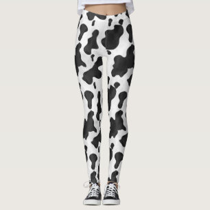 Kuh-Druck-Tier beschmutzt Muster-Schwarz-weißen Leggings