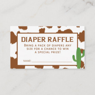 Kuh-Druck-Windelraffle-Karte Begleitkarte