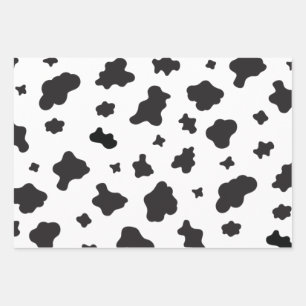 Kuh drucken schwarz und weiß geschenkpapier set
