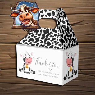 Kuh drucken schwarz-weiß Vor Box Geschenkschachtel