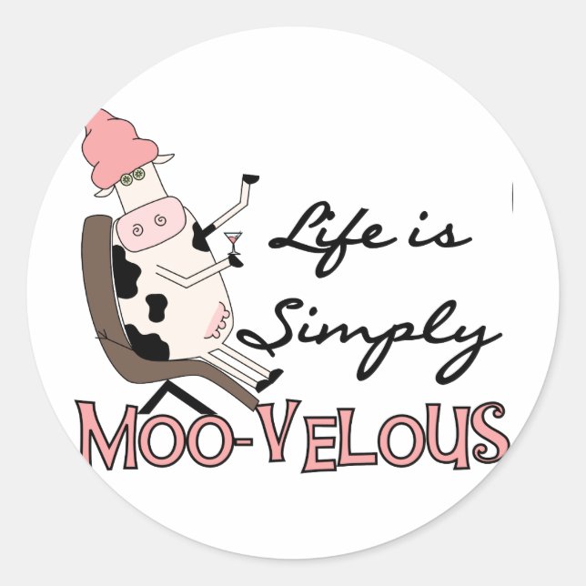 Kuh einfach moovelous Tshirts und Geschenke Runder Aufkleber (Vorderseite)