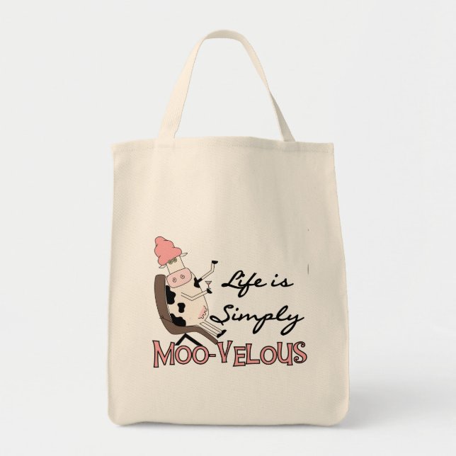 Kuh-einfach T-Shirts MOO-velous und Geschenke Tragetasche (Vorne)