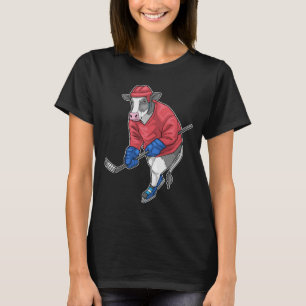 Kuh Eishockey Eishockeyschläger Sport T-Shirt