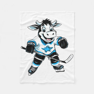 Kuh-Eishockey Fleecedecke