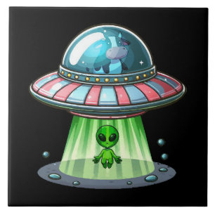Kuh entführt Alien Fliese