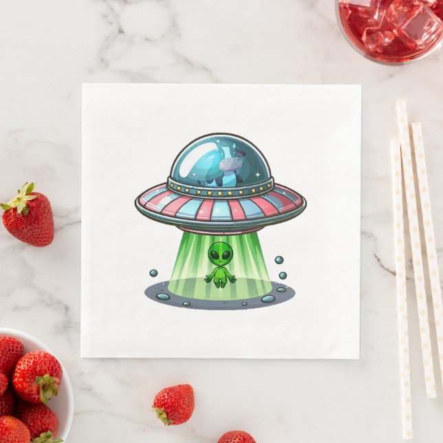Kuh entführt Alien Serviette (Beispiel)