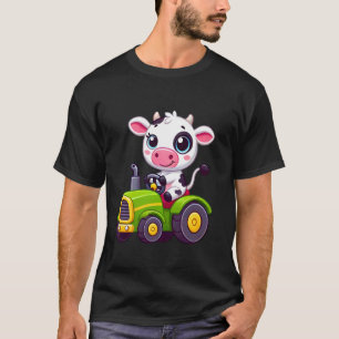 Kuh fährt Traktor Niedliche Landwirtschaft Männer T-Shirt