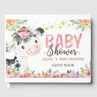 Kuh Farm Tiere Barnyard Baby Dusche Gästebuch