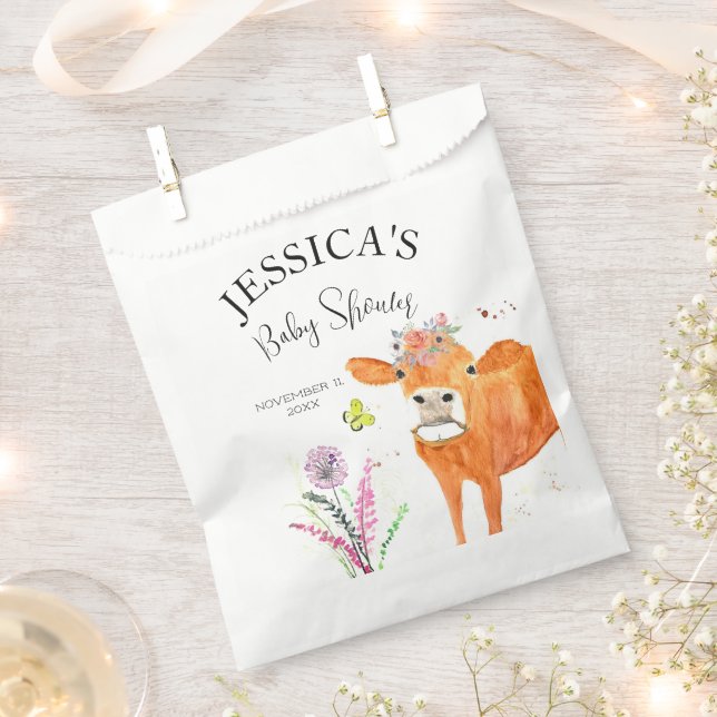 Kuh Farm Tiere Land Baby Shower Girl Boy Geschenktütchen (Ausgeschnitten)