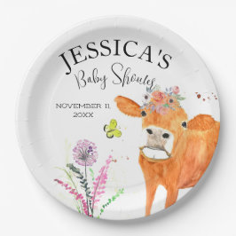 Kuh Farm Tiere Land Baby Shower Girl Boy Pappteller