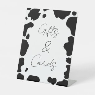 Kuh Flecken Schwarz Weiß Hochzeitsgeschenke & Kart Sockelschild