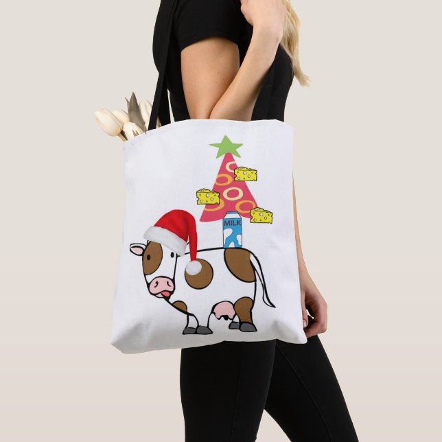 Kuh frohe Weihnachten Frauen Tragetaschen Land Tasche (Von Nahem)