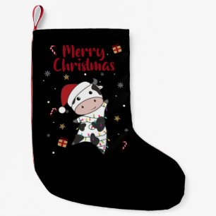 Kuh fröhliche Weihnachts-Wintertiere Kühe Erwachse Kleiner Weihnachtsstrumpf