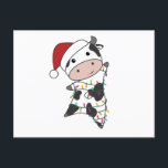 Kuh fröhliche Weihnachts-Wintertiere Kühe Postkarte<br><div class="desc">Die Kuh zu Weihnachten mit Feenlicht. Hübsche Tiere mit Geschenken und Schnee für den Urlaub. Auch lustig für Weihnachten im Juli. Kühe sind niedliche Tiere und perfekt zu Weihnachten.</div>